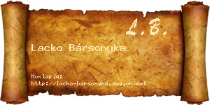 Lacko Bársonyka névjegykártya