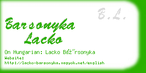 barsonyka lacko business card